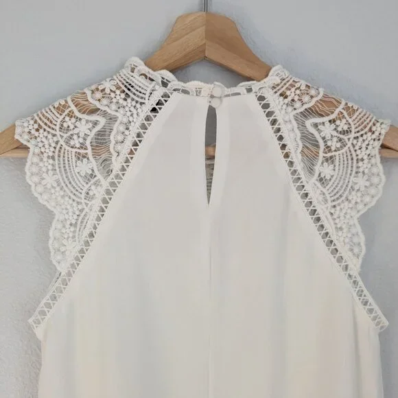 Lulus Dress XS White Hey Doll Ivory Lace Shift Dress Romantic Party Shower Bride - Picture 9 of 13